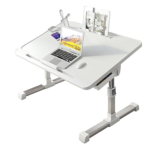 CHCHC Beweglicher Computer Schreibtisch, Auf Dem Bett Klappbarer Hubtisch Moderner Minimalismus Einstellbar Schlafsaal Studententisch(White) von CHCHC