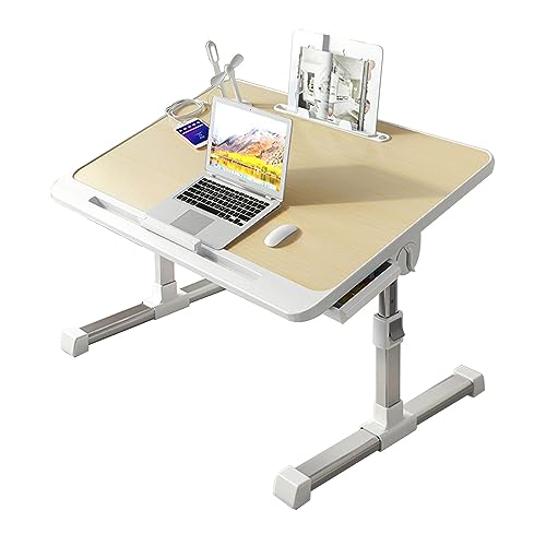 CHCHC Beweglicher Computer Schreibtisch, Auf Dem Bett Klappbarer Hubtisch Moderner Minimalismus Einstellbar Schlafsaal Studententisch(Yellow) von CHCHC