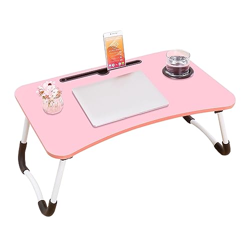 CHCHC Beweglicher Computer Schreibtisch, Bequem Schlafzimmertisch Moderner Minimalismus Auf Dem Bett Erkerfenster Multifunktionstisch(Pink) von CHCHC