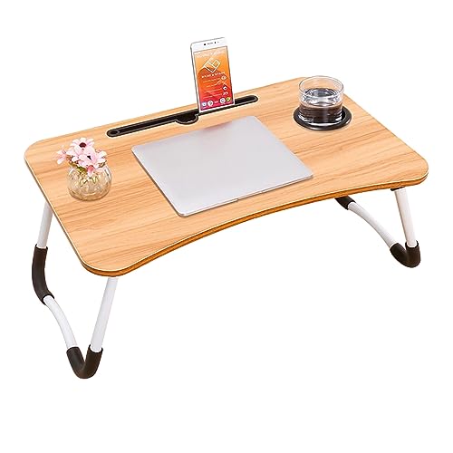 CHCHC Beweglicher Computer Schreibtisch, Bequem Schlafzimmertisch Moderner Minimalismus Auf Dem Bett Erkerfenster Multifunktionstisch(Walnut) von CHCHC