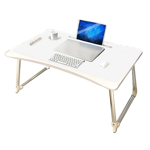 CHCHC Beweglicher Computer Schreibtisch, Mehrere Optionen Verfügbar Multifunktionstisch Auf Dem Bett Balkon Klappbarer Studientisch(White,Foundation) von CHCHC
