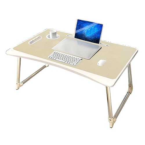 CHCHC Beweglicher Computer Schreibtisch, Mehrere Optionen Verfügbar Multifunktionstisch Auf Dem Bett Balkon Klappbarer Studientisch(Yellow,Foundation) von CHCHC