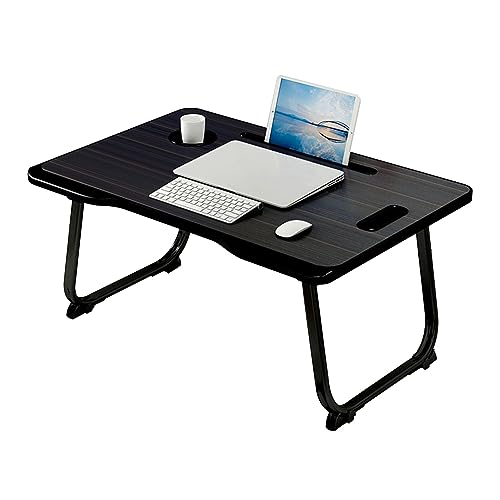 CHCHC Beweglicher Computer Schreibtisch, Mehrere Optionen Verfügbar Multifunktionstisch Studentenwohnheim Auf Dem Bett Klapptisch(Black,Foundation) von CHCHC