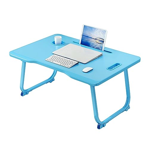 CHCHC Beweglicher Computer Schreibtisch, Mehrere Optionen Verfügbar Multifunktionstisch Studentenwohnheim Auf Dem Bett Klapptisch(Blue,Foundation) von CHCHC