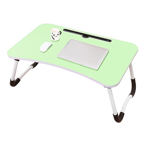 CHCHC Beweglicher Computer Schreibtisch, Mehrere Optionen Verfügbar Tragbarer Klapptisch Studentenwohnheim Schlafzimmer Multifunktionstisch(Green,Card Slot) von CHCHC