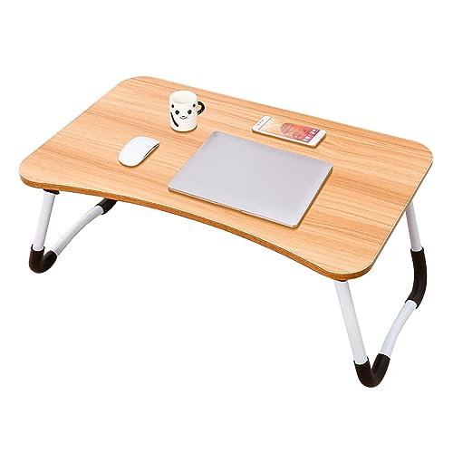 CHCHC Beweglicher Computer Schreibtisch, Mehrere Optionen Verfügbar Tragbarer Klapptisch Studentenwohnheim Schlafzimmer Multifunktionstisch(Walnut,Foundation) von CHCHC