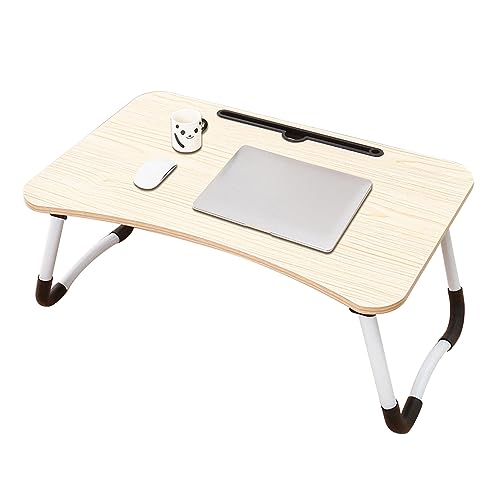 CHCHC Beweglicher Computer Schreibtisch, Mehrere Optionen Verfügbar Tragbarer Klapptisch Studentenwohnheim Schlafzimmer Multifunktionstisch(White Maple,Card Slot) von CHCHC