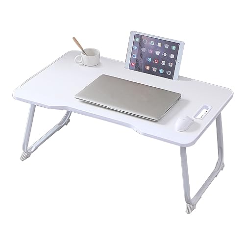 CHCHC Beweglicher Computer Schreibtisch, Mehrere Stile Verfügbar rutschfest Klapptisch Schlafzimmer Balkon Erkerfenster Multifunktionstisch(White,A) von CHCHC