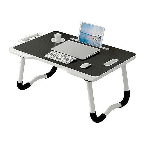 CHCHC Beweglicher Computer Schreibtisch, Multifunktional Balkon Tragbarer Schreibtisch Mehrere Optionen Verfügbar Lernen Lesen Klapptisch(Black,Drawer) von CHCHC
