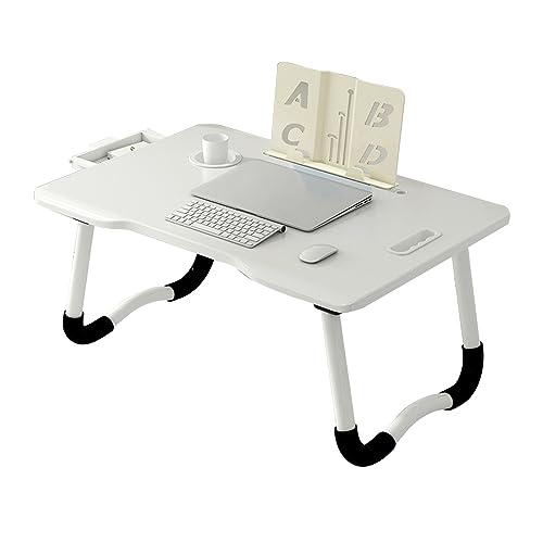 CHCHC Beweglicher Computer Schreibtisch, Multifunktional Balkon Tragbarer Schreibtisch Mehrere Optionen Verfügbar Lernen Lesen Klapptisch(White,Drawer Bookshelf) von CHCHC