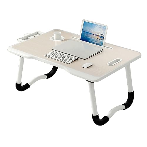 CHCHC Beweglicher Computer Schreibtisch, Multifunktional Balkon Tragbarer Schreibtisch Mehrere Optionen Verfügbar Lernen Lesen Klapptisch(Yellow,Drawer) von CHCHC