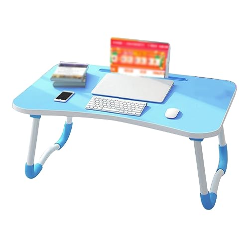 CHCHC Beweglicher Computer Schreibtisch, Schlafsaal Auf Dem Bett Klappbarer Kleiner Tisch Moderner rutschfest Multifunktionstisch(Blue) von CHCHC