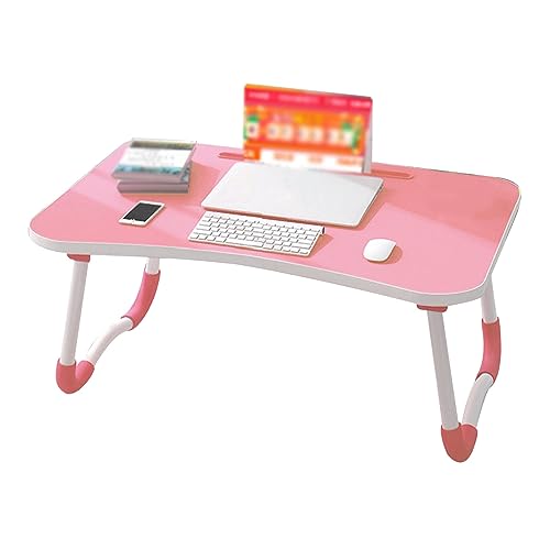 CHCHC Beweglicher Computer Schreibtisch, Schlafsaal Auf Dem Bett Klappbarer Kleiner Tisch Moderner rutschfest Multifunktionstisch(Pink) von CHCHC