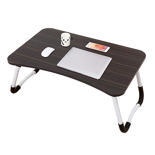 CHCHC Beweglicher Computer Schreibtisch, Studentenwohnheim Antirutsch Fußabdeckung Multifunktionstisch Lernen Tragbarer Klapptisch(Black) von CHCHC