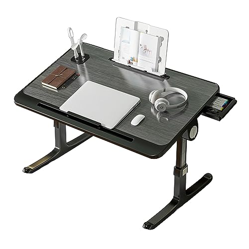 CHCHC Beweglicher Computer Schreibtisch, mit Schubladen USB Bücherregal Schreibtisch Schlafzimmer Balkon Faltbar Tragbar Hubabsenktisch von CHCHC