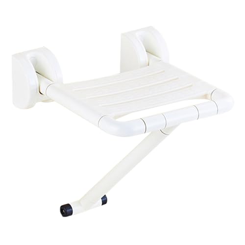 CHCHC Dusche Stuhl Sitz, für Ältere Menschen Behinderung Badezimmer Klapphocker Edelstahl Nachtglühen An Der Wand Montierter Duschstuhl Duschstuhl(White,B) von CHCHC