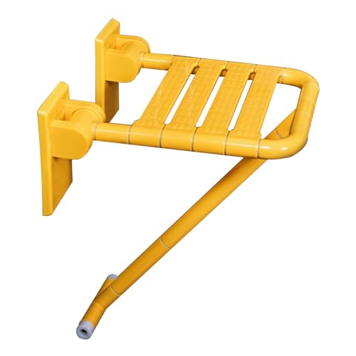 CHCHC Dusche Stuhl Sitz, für Ältere Menschen mit Behinderung Klappbarer Duschstuhl Sichere Starke Stabilität Anti-Rutsch Badehocker Duschstuhl(Yellow,Standard) von CHCHC