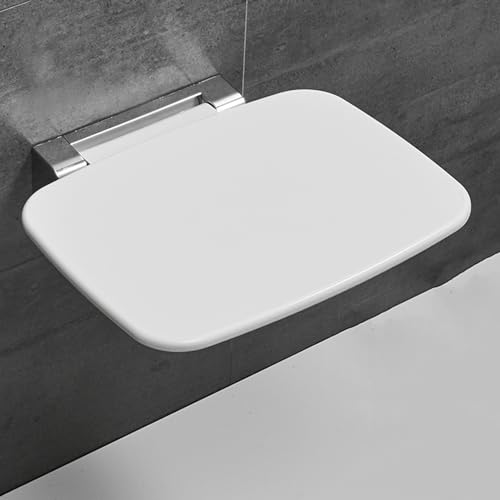 CHCHC Duschstuhl An Der Wand, für Ältere Erwachsene mit Behinderung Duschstuhl Sitz Antirutschsitze Platzersparnis Badezimmer Klapphocker Duschstuhl(White) von CHCHC