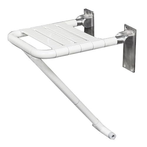CHCHC Duschstuhl An der Wand, Ältere Behinderte Barrierefreiheit Duschstuhl Aus Edelstahl rutschfest Klappbarer Duschstuhl Duschstuhl(White,Standard) von CHCHC