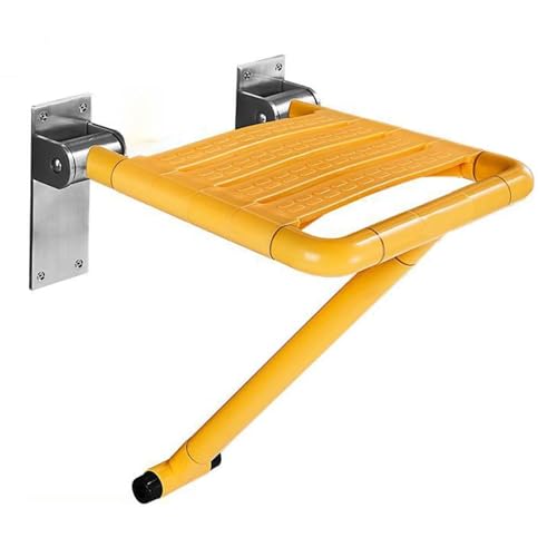 CHCHC Duschstuhl An der Wand, Edelstahl Badezimmer Klapphocker für Ältere Menschen mit Behinderung rutschfest Duschhocker Duschstuhl(Yellow) von CHCHC