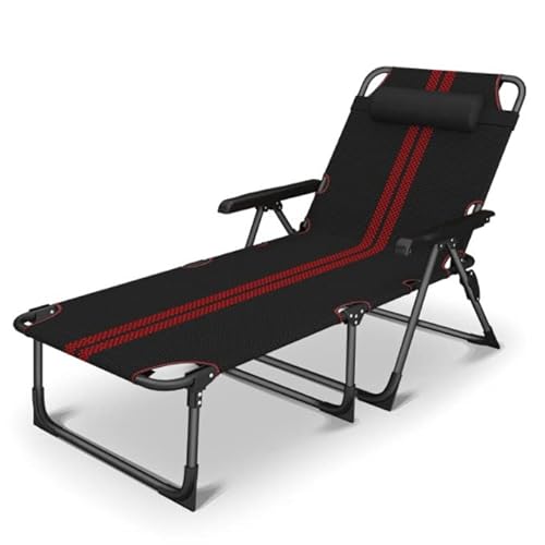 CHCHC Einzelklappgästebetten mit verstellbaren Rückenlehne Metallrahmen Lounge Stühle abnehmbare Kissen Büro Nickerchenbett Liegen von CHCHC