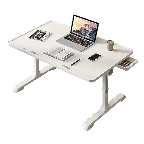 CHCHC Erhöhter Tisch, Mehrfachauswahl Multifunktionstisch Modern Höhenverstellbar Schlafzimmer Balkon Beweglicher Computer-Schreibtisch(White,C) von CHCHC