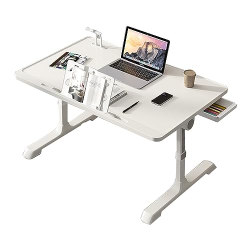 CHCHC Erhöhter Tisch, Mehrfachauswahl Multifunktionstisch Modern Höhenverstellbar Schlafzimmer Balkon Beweglicher Computer-Schreibtisch(White,E) von CHCHC