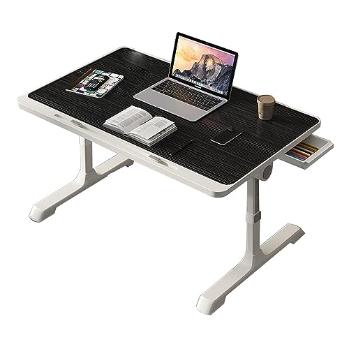 CHCHC Erhöhter Tisch, mit Schubladen Höhenverstellbar Beweglicher Computer-Schreibtisch Schlafzimmer Bett Klappbarer Kleiner Tisch(Black) von CHCHC