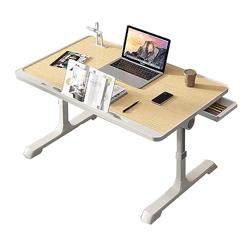 CHCHC Erhöhter Tisch, mit Schubladen USB Höhenverstellbar Beweglicher Computer-Schreibtisch mit Bücherregal Bett Multifunktionstisch(Yellow) von CHCHC