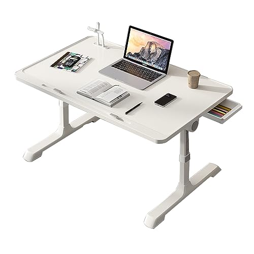 CHCHC Erhöhter Tisch, mit Schubladen USB Multifunktionaler Tisch Höhenverstellbar Schlafzimmer Bett Beweglicher Computer-Schreibtisch(White) von CHCHC