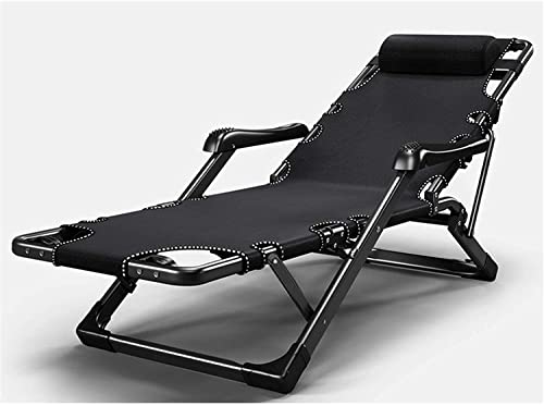 CHCHC Gartenlieger, mit Kissen Sonnenstrand Pool Outdoor Liegestütze Terrasse Garten Camping Klappbare Liegestuhl Liegen(Black) von CHCHC