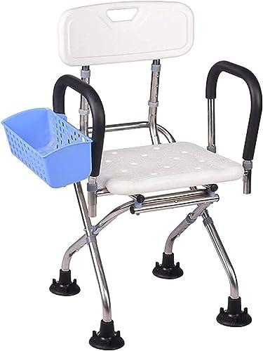 CHCHC Gepolsterte Sitztransferbank, höhenverstellbare Badehocker for ältere Menschen mit Behinderung und Abnehmbarer Armlehne Duschstuhl von CHCHC
