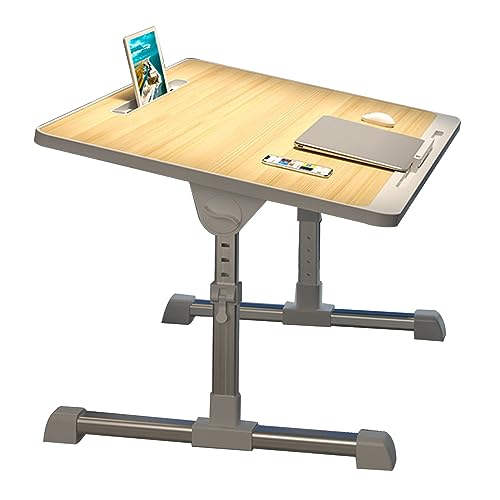 CHCHC Höhenverstellbar Beistelltisc, Moderner Minimalismus Faule Menschen Höhenverstellbar Klapptisch Auf Dem Bett Schlafsaal Klapptisch(Light Gray) von CHCHC