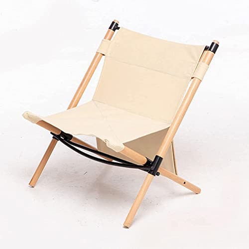 CHCHC Hölzernen faltbaren Rasenstuhl, geeignet for Gartenfischen mit Aufbewahrungsbeutel Stuhl Leichter kompakter Camping Beach Stuhl Liegen(Beige) von CHCHC