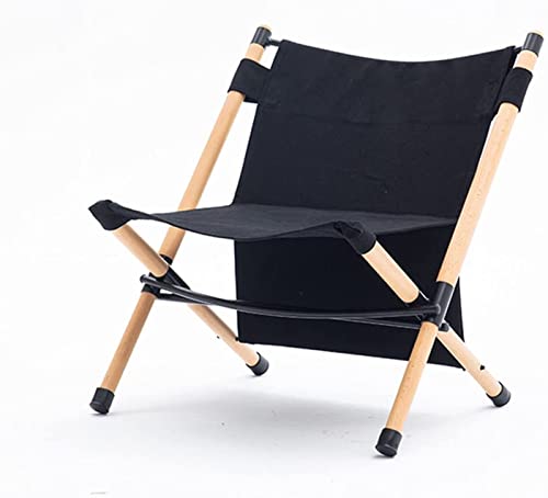CHCHC Hölzernen faltbaren Rasenstuhl, geeignet for Gartenfischen mit Aufbewahrungsbeutel Stuhl Leichter kompakter Camping Beach Stuhl Liegen(Black) von CHCHC