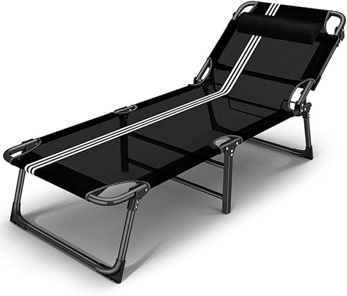CHCHC Klappbett, Büro Einfaches Siesta Bett mit Kopfstütze im Freien Strandstühle tragbare Klappbett Garten Sonne Liegestütze Liegen(No pad) von CHCHC