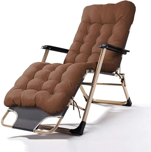 CHCHC Klappende Sonnenliege, abnehmbare Kissen verstellbare Gartenließerliegestühle tragbarer Sommercamping Beach Stuhl Liegen(Brown) von CHCHC