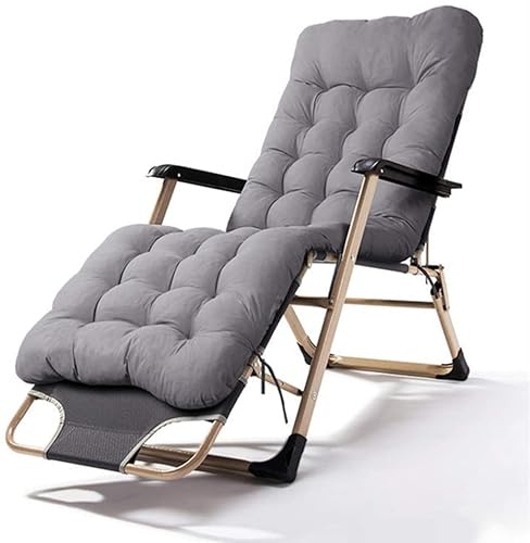 CHCHC Klappende Sonnenliege, abnehmbare Kissen verstellbare Gartenließerliegestühle tragbarer Sommercamping Beach Stuhl Liegen(Grey) von CHCHC