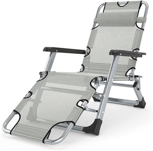 CHCHC Klappende Sonnenliege, abnehmbare Mat Office Office Lunch Stuhl Summer Beach Stuhl Gartenlieger tragbarer Außenstuhl Liegen(Gris) von CHCHC