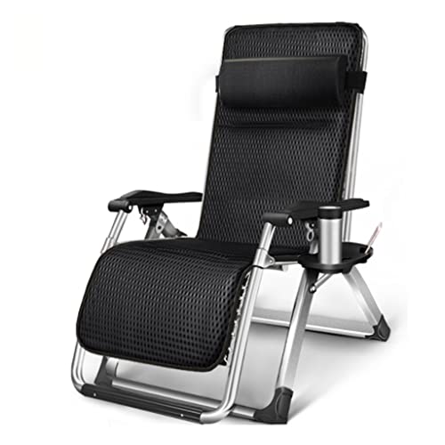 CHCHC Klapperschaftsunterbrechung Sessel, multifunktionaler Gartenstuhl Sommer Beach Stuhl Klafte Lounge Stühle Verstellbare Liege Liegen(Black) von CHCHC