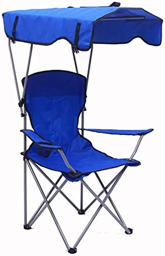 CHCHC Klappkampenstuhl for Camping im Freien Camping Wanderwander Lbs mit Schatten -Baldachin Liegen(Blue) von CHCHC