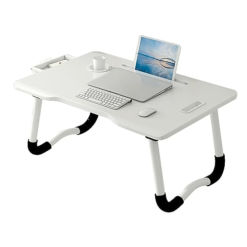 CHCHC Laptoptisch, Faule Menschen Essen Im Bett Multifunktional Tragbarer Schreibtisch mit Schubladen Lernen Lesen Klapptisch(White) von CHCHC