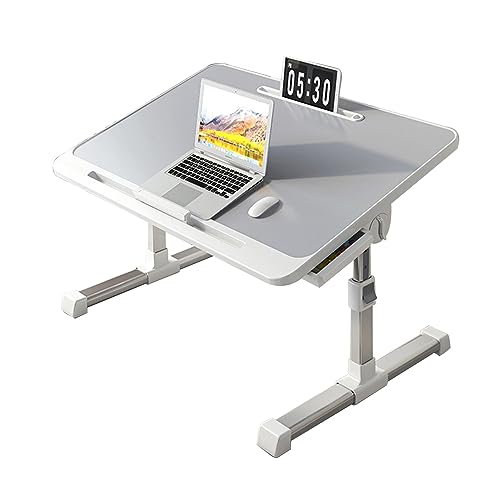 CHCHC Laptoptisch Computertisch, Klappbar Das Hubbett Kleiner Tisch Home Study Desk Höhenverstellbar Schlafzimmer Computer Fenstertisch(Light Gray) von CHCHC