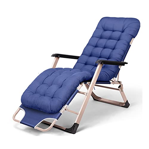 CHCHC Lounge Klappstühle, abnehmbare Sitzkissen Strandstühle tragbare Gartenbüro Outdoor Office Lunchpause Stuhl Liegen(Blue) von CHCHC