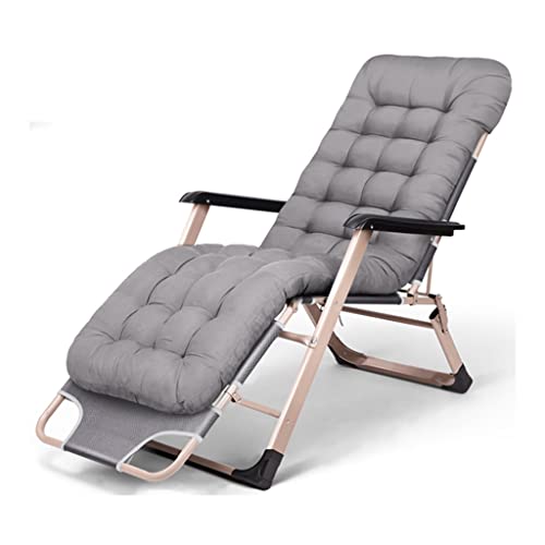 CHCHC Lounge Klappstühle, abnehmbare Sitzkissen Strandstühle tragbare Gartenbüro Outdoor Office Lunchpause Stuhl Liegen(Grey) von CHCHC