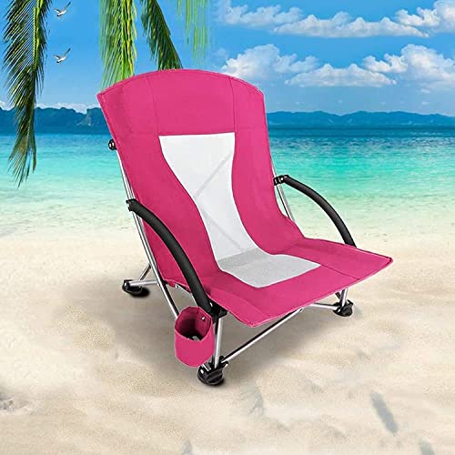 CHCHC Low SONDEL Beach Klappstuhl for Rasenfischereifestivals Perfekte Sonnenstühle Leichte Faltbare tragbare Campingstuhl Liegen(Pink) von CHCHC