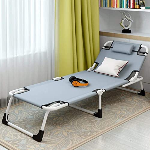 CHCHC Metall Sun Lounger, 6 Positionsanpassung Rückenlehre Liege im Freien Gartenmöbel Multifunktionales Falten -Sonnenbett Liegen(Gris) von CHCHC