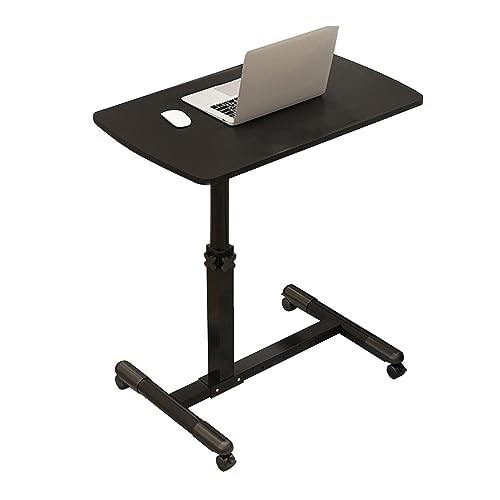 CHCHC Mobiler Laptoptisch Schreibtisch, Schlafzimmer Wohnzimmer Hubtisch Höhenverstellbar mit Rädern Klappbarer Nachttisch Lazy Table(Black) von CHCHC