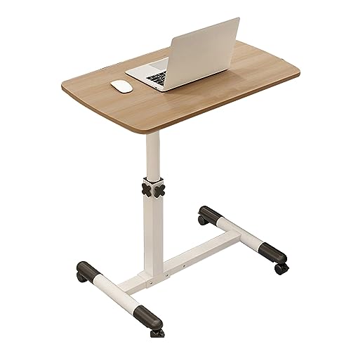 CHCHC Mobiler Laptoptisch Schreibtisch, Schlafzimmer Wohnzimmer Hubtisch Höhenverstellbar mit Rädern Klappbarer Nachttisch Lazy Table(Oak) von CHCHC