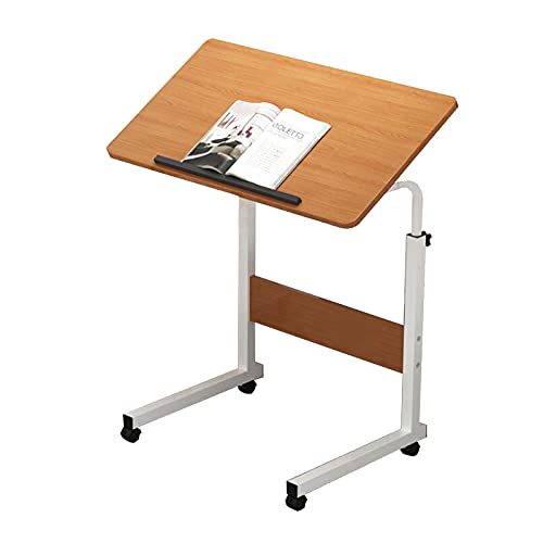 CHCHC Mobiler Laptoptisch Schreibtisch,5 Gänge Verstellbarer Desktop mit 4 Rädern Beistelltisch Sofa Couchtisch von CHCHC